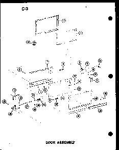 Door Assembly Diagram and Parts List for RC-20 P72100-8M Amana Microwave