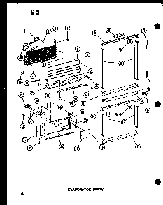 Evaporator Parts Diagram and Parts List for BKI-20E-L-P74702-7WL  Amana Refrigerator