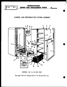 Cabinet And Refrigeration Diagram and Parts List for 12K  Amana Freezer