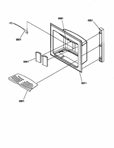 1/4" & 3/4" Facade Kit Diagram and Parts List for S148DA01-P1305602W  Amana Refrigerator