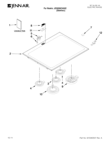Cooktop Parts Diagram and Parts List for JES8850CAS02  Jenn-Air Range