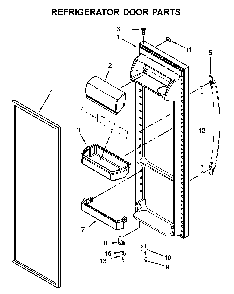 Refrigerator Door Parts Diagram and Parts List for 1064651335710  Kenmore Refrigerator