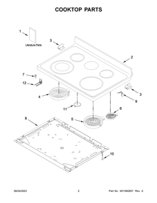 Cooktop Parts Diagram and Parts List for MER6600FZ6  Maytag Range