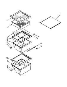 Refrigerator Shelf Parts Diagram and Parts List for MSF21D4MDH00  Maytag Refrigerator