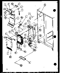 Freezer Evaporator And Air Handling Diagram and Parts List for SX22J-P1116004W  Amana Refrigerator