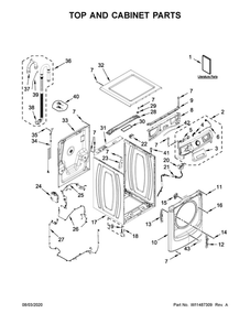 Top And Cabinet Parts Diagram and Parts List for MHW8630HC3  Maytag Washer