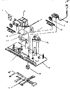 Control Assembly Diagram and Parts List for TXI21R2-P1168012W  Amana Refrigerator