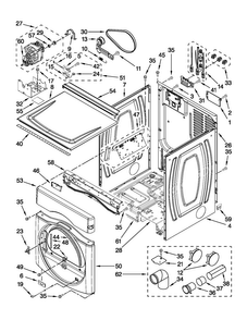 Dryer Cabinet Parts Diagram and Parts List for MLE20PDBYW0  Maytag Washer Dryer Combo