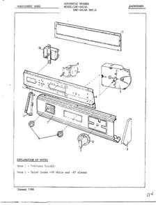 Backguard Diagram and Parts List for 6416A REV A Norge Washer