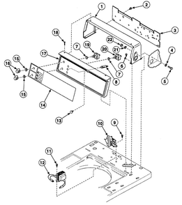 Control Panel Diagram and Parts List for SWT910WN  Speed Queen Washer