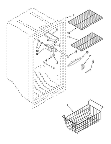 Liner Parts Diagram and Parts List for AQF2013TEW05  Amana Freezer