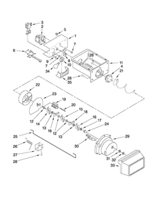 Motor And Ice Container Parts Diagram and Parts List for ASD2522WRS07  Amana Refrigerator