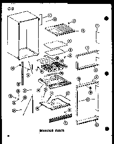 Interior Parts Diagram and Parts List for TC18D-L-P74660-5WL  Amana Refrigerator
