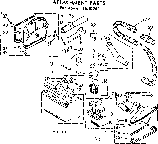 Attachment Parts Diagram and Parts List for 11640263  Kenmore Central Vacuum