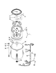 Basket And Tub Parts Diagram and Parts List for 4GMVWX500YW0  Maytag Washer