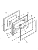 DOOR Diagram and Parts List for M5C-1-W3  Magic Chef Microwave