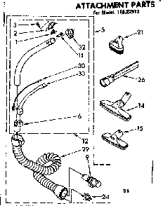 Attachment Parts Diagram and Parts List for 11622973  Kenmore Canister Vacuum