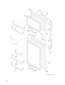 Doors Diagram and Parts List for CRT151QW0  Crosley Refrigerator