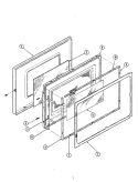 DOOR Diagram and Parts List for M5E-1-B1  Magic Chef Microwave