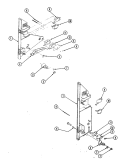 LATCH RELEASE Diagram and Parts List for M41B-10P-W6  Magic Chef Microwave Oven Combo