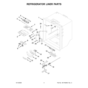 Refrigerator Liner Parts Diagram and Parts List for MRFF5036PZ02  Maytag Refrigerator
