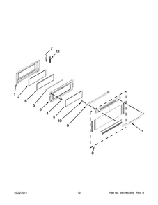 Upper Door Parts Diagram and Parts List for MET8775XW01  Maytag Range