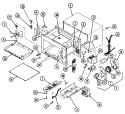BASE & CAVITY Diagram and Parts List for DM60B  Magic Chef Microwave