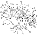 BASE & CAVITY Diagram and Parts List for M5HW-3  Maytag Microwave
