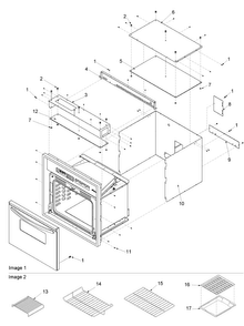 Outer Cabinet & Racks Diagram and Parts List for AOES3030WW-P113237NWW  Amana Wall Oven