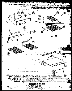Interior Parts 23 Cu. Ft. Diagram and Parts List for T16W-P60303-8W  Amana Refrigerator