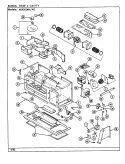 BASE & CAVITY Diagram and Parts List for MOD62AD  Magic Chef Microwave
