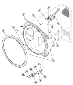 Roller Assy Diagram and Parts List for SDGX09WF  Speed Queen Dryer