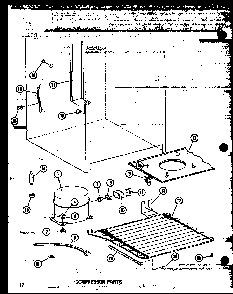 Compressor Parts Diagram and Parts List for ESU13B-A P60345-46WA Amana Freezer