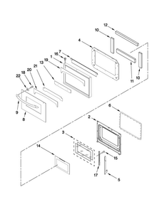 Oven Door Parts Diagram and Parts List for MEW6530DDB19  Maytag Wall Oven