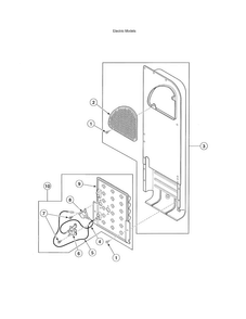 Heater Duct/element Assembly Diagram and Parts List for ADE30RGS171TW01  Speed Queen Dryer