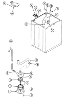 MOTOR & PUMP Diagram and Parts List for W20HV3S  Magic Chef Washer