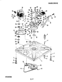 BASE & DRIVE Diagram and Parts List for W25EA2  Magic Chef Washer