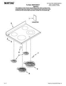 Cooktop Parts Diagram and Parts List for MER5752BAS17  Maytag Range