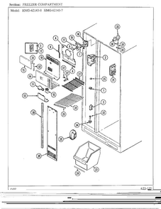 Freezer Compartment Diagram and Parts List for 62143-0A  Admiral Refrigerator