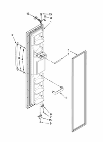Freezer Door Parts Diagram and Parts List for MSD2242VES00  Maytag Refrigerator
