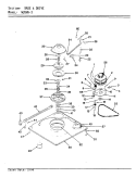 BASE & DRIVE (REV. E - J) Diagram and Parts List for W20HY3  Magic Chef Washer