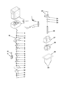 Motor And Ice Container Parts Diagram and Parts List for JS48CXDUDB00  Jenn-Air Refrigerator