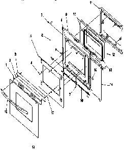 Oven Door Diagram and Parts List for ARG7800E-P1143322NE  Amana Range