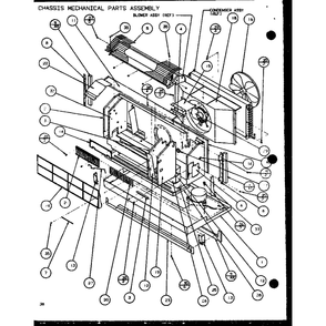 Chassis Mechanical Parts Assembly 1 Diagram and Parts List for PTC12400EC P9872415R Amana Air Conditioner