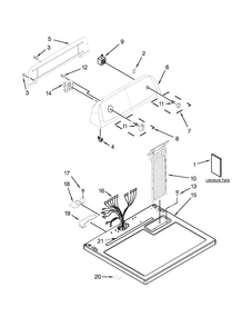 Top And Console Parts Diagram and Parts List for NED4655EW0  Amana Dryer