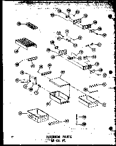 Interior Parts 18 Cu. Ft. Diagram and Parts List for T16N-C-P60236-42WC  Amana Refrigerator