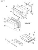 DOOR / DRAWER Diagram and Parts List for S65HA-1XS-AX  Magic Chef Range