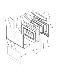 Door Parts Diagram and Parts List for MGR7662WB4  Maytag Range