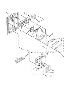 Dispenser Front Parts Diagram and Parts List for JS42PPDUDE00  Jenn-Air Refrigerator