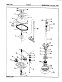 TRANSMISSION (REV. E - F) Diagram and Parts List for W25HN2  Magic Chef Washer